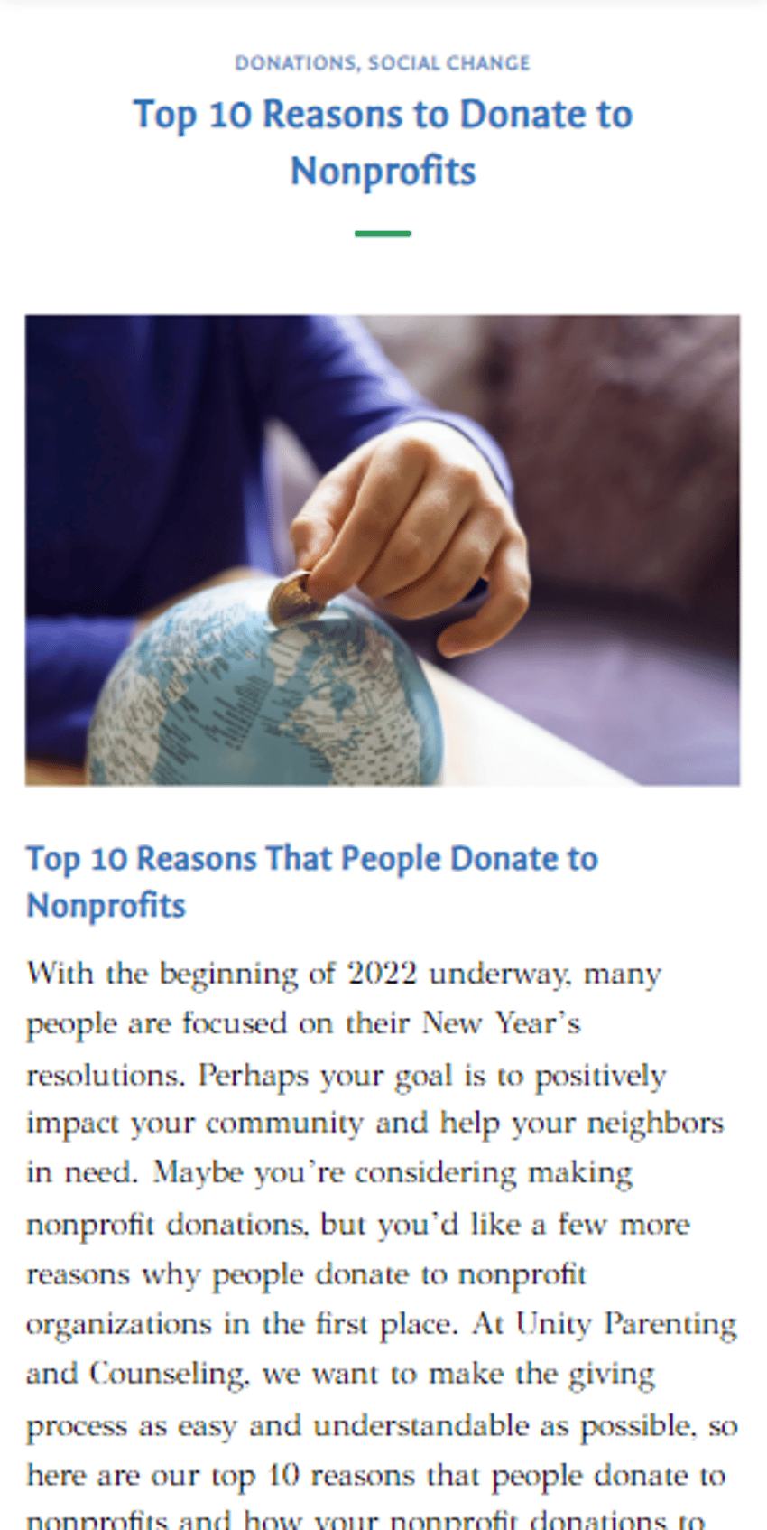 check out the full post [here](https://unityparenting.org/top-10-reasons-to-nonprofits/)