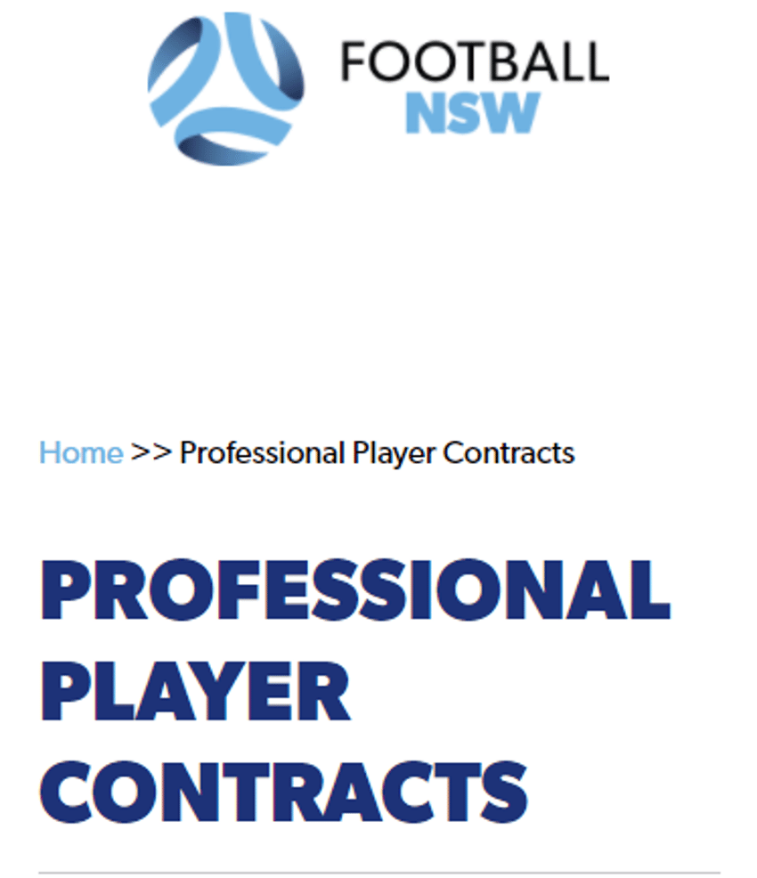 check out the full post [here](https://footballnsw.com.au/professional-player-contracts/)