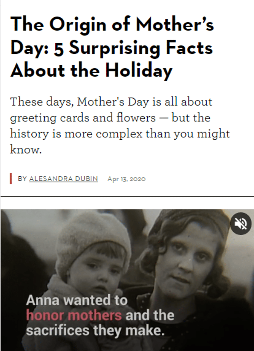 check out the full post [here](https://www.goodhousekeeping.com/holidays/mothers-day/g32129906/mothers-day-origin/)